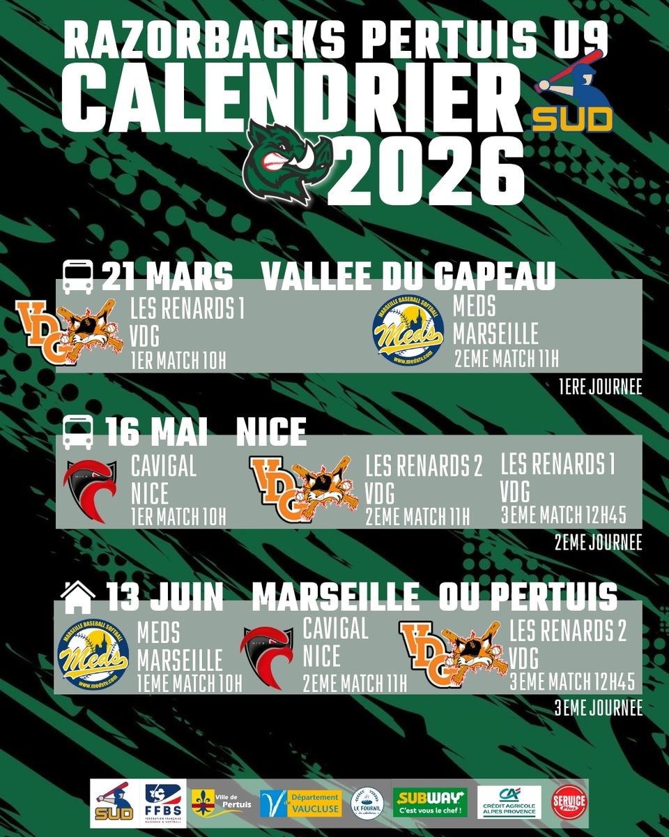 Calendrier U9